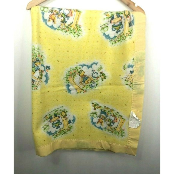 Vintage Esmond Polyester Satin Trim Baby Blanket - Picture 1 of 4